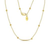 Bishilin Collane alla moda da donna, collane lunghe da donna, alla moda, catena rolò da 1,4 mm con perline in argento Sterling, Argento sterling, Non pietra preziosa
