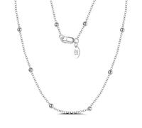 Bishilin Collane alla moda da donna, collane lunghe da donna, alla moda, catena rolò da 1,4 mm con perline in argento Sterling, Argento sterling, Non pietra preziosa