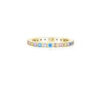 Bishilin FEDI Nuziali d Oro, Anelli Donna Fidanzamento Pietre Intarsiate con Multicolore Rotonda Zirconia Cubica Argento 925 Taglia 20