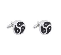 Bishilin Gemelli con scritta "Father of the Bride", in lega di Yin Yang, colore: argento e nero