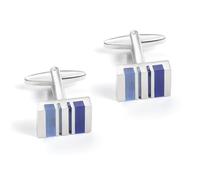 Bishilin Gemelli da donna, argento blu, gemelli rettangolari per camicia da smoking con zirconia cubica blu