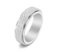Bishilin Gioielli da donna, anelli per madre e figlia, anelli rotanti satinati, 6 mm, in acciaio inox, J 1/2, acciaio inox, Non pietra preziosa