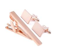 Bishilin Set di gemelli da uomo, divertenti fermacravatta rettangolari, accessori in ottone per sposo d'affari, matrimoni