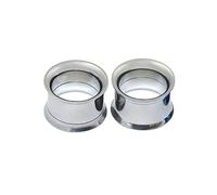 Bishilin Tappi Orecchie, Dilatatore Lobo 6mm Dilatatori Lobo Acciaio Argento Cerchio, 2 Pezzi Plug Orecchio