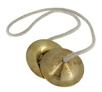 BishtHub Coppia di piatti a percussione fatti a mano in ottone per strumento musicale classico (Dia 6,3 cm)