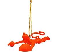 BishtHub Statua da appendere alla parete o alla porta, da appendere allo specchio dell'auto, arancione, in volo, Hanuman Ji, confezione da 1
