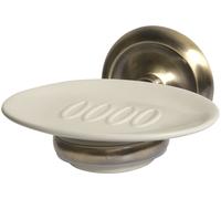 BISK Deco portasapone a parete bianco-ottone 00405