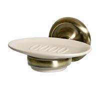 BISK Deco portasapone a parete bianco-ottone 00405