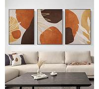 BISLE Moderni Marrone Arancione Tela Quadri Astratto Poster e Stampe Minimalista Parete Arte Quadro per Soggiorno Camera da letto Casa Decorazioni 40x60cmx3 Senza cornice