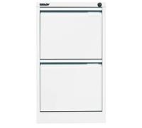 BISLEY Armadietto sospeso a 1 Binario DIN A4, 2 cassetti HR, Metallo, 696 Bianco Stradale, 62.2 x 41.3 x 71.099999999999994 cm