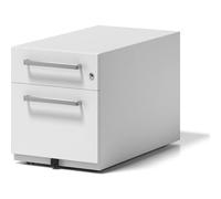 BISLEY Cassettiera con rotelle NoteTM con Manico, Universale, 1 cassetto HR, Metallo, 696 Bianco Stradale, 77.5 x 42 x 49.5 cm