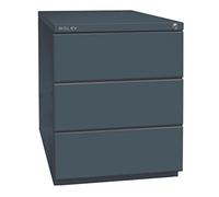 BISLEY Cassettiera OBA con Parte Superiore da 25 mm, 3 cassetti universali, Metallo, 634, Grigio Antracite, 56,5 x 42 x 51,9 cm
