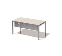 Bisley Cito - Pedana in Metallo per scrivania B 1600 mm, 355 Argento, 3,2 x 14,5 x 0,6 cm