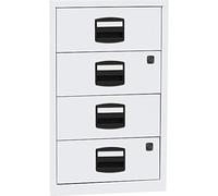 Bisley Home Armadio PFA, 4 cassetti universali, in metallo, 696, bianco traffico, 40 x 41,3 x 67,2 cm