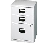 Bisley Home Pfa - Mobiletto con 2 cassetti universali, 1 cassetto, in Metallo, 645 Grigio Chiaro, 40 x 41,3 x 67,2 cm