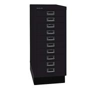 BISLEY MultiDrawer, Serie 29 con Base, DIN A4, 10 cassetti, Metallo, 633 Nero, 38 x 27.9 x 67 cm