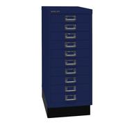Bisley MultiDrawer Serie 29 con Base, DIN A4, 10 cassetti, Metallo, 639 Oxford Blu, 38 x 27.9 x 67 cm