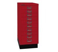 Bisley MultiDrawer, Serie 29 con Base, DIN A4, 10 cassetti, Metallo, 670, Rosso Cardinale, 38 x 27,9 x 67 cm