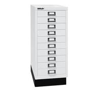Bisley MultiDrawer, Serie 29, con Base, DIN A4, 10 cassetti, Metallo, 696 Bianco Traffico, 38 x 27,9 x 67 cm