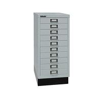 BISLEY MultiDrawer, Serie 29 con Base, DIN A4, 10 cassetti, Metallo, Argento 355, 38 x 27,9 x 67 cm