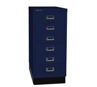 BISLEY MultiDrawer, Serie 29 con Base, DIN A4, 6 cassetti, Metallo, 639 Blu Oxford, 38 x 27.9 x 67 cm