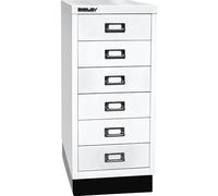 BISLEY MultiDrawer, Serie 29 con Base, DIN A4, 6 cassetti, Metallo, 696, Bianco Traffico, 38 x 27,9 x 67 cm