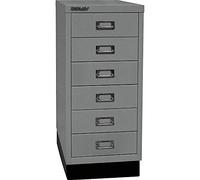 BISLEY MultiDrawer, serie 29 con base, DIN A4, 6 cassetti, metallo, argento 355, 38 x 27,9 x 67 cm