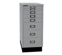 BISLEY MultiDrawer, Serie 29 con Base, DIN A4, 8 cassetti, Metallo, 355 Argento, 38 x 27.9 x 67 cm