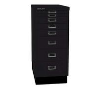 BISLEY MultiDrawer, Serie 29 con Base, DIN A4, 8 cassetti, Metallo, 633 Nero, 38 x 27,9 x 67 cm