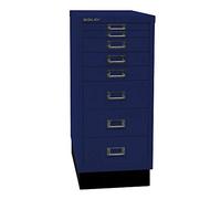 BISLEY MultiDrawer, Serie 29 con Base, DIN A4, 8 cassetti, Metallo, 639 Blu Oxford, 38 x 27.9 x 67 cm