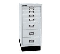 Bisley MultiDrawer, Serie 29 con Base, DIN A4, 8 cassetti, Metallo, 645, Grigio Chiaro, 38 x 27,9 x 67 cm