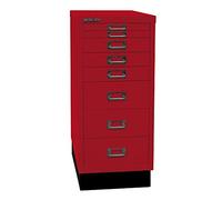BISLEY MultiDrawer, Serie 29 con Base, DIN A4, 8 cassetti, Metallo, 670 Rosso Cardinale, 38 x 27.9 x 67 cm