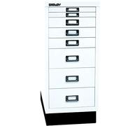 BISLEY MultiDrawer, Serie 29 con Base, DIN A4, 8 cassetti, Metallo, 696 Bianco Stradale, 38 x 27.9 x 67 cm