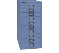 BISLEY MultiDrawer, Serie 29, DIN A4, 10 cassetti, Acciaio, 605 Blu, 38 x 27.9 x 59 cm