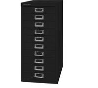 BISLEY MultiDrawer, Serie 29, DIN A4, 10 cassetti, Metallo, 633, Nero, 38 x 27,9 x 59 cm