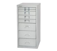 BISLEY MultiDrawer, Serie 29, DIN A4, 8 cassetti, Metallo, 355 Argento, 38 x 27.9 x 59 cm