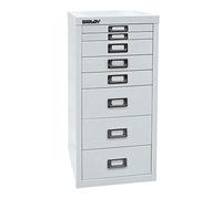 BISLEY MultiDrawer, Serie 29, DIN A4, 8 cassetti, Metallo, 645 Grigio Chiaro, 38 x 27.9 x 59 cm