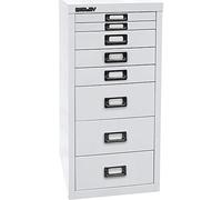 BISLEY MultiDrawer, Serie 29, DIN A4, 8 cassetti, Metallo, 696, Bianco Traffico, 38 x 27,9 x 59 cm