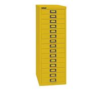 BISLEY MultiDrawer, Serie 39, DIN A4, 15 cassetti, Metallo, 641, Giallo Zinco, 38 x 27,9 x 86 cm