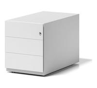 Bisley Note - Cassettiera su rotelle con Maniglia, 3 cassetti universali, in Metallo, Colore: Bianco Traffico 696, 77,5 x 42 x 49,5 cm