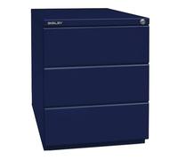 BISLEY OBA-Cassettiera con rotelle da 25 mm, 3 cassetti universali, Metallo, 639 Blu Oxford, 56.5 x 42 x 51.9 cm