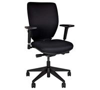 Bisley - Sedia da ufficio Optime, imbottita, con base in plastica, in poliestere, 733 nero, 66 x 66 x 44 cm