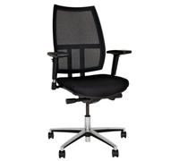 BISLEY Sedia Girevole da Ufficio Maxime, Rivestimento in Rete, Base a Croce in Alluminio Lucido, 733 Nero, 66 x 66 x 44 cm