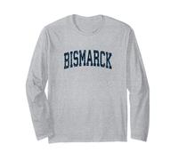 Bismarck North Dakota ND, sport atletici vintage, design blu marino Maglia a Manica