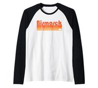 Bismarck, North Dakota Retro anni '80 Maglia con Maniche Raglan