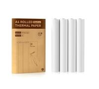 Bisofice 4 Rotoli Carta Termica A4, Compatibile con tutte le Stampante Termica Portatile, Senza BPA, per Foto Ricevute Memo File, Circa 22 fogli/rotolo