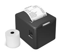 Bisofice Stampante termica per ricevute da 80 mm - Connessione USB+LAN, Ticket di cassa, Supporta Command ESC/POS per ristoranti, Supermercati, Commercio - Nero