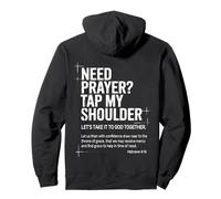 Bisogno di Preghiera Tap My Shoulder Bibbia Verse Christian On Back Felpa con Cappuccio