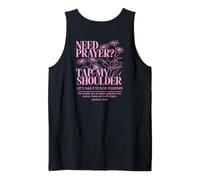 Bisogno di Preghiera Toccare la mia Spalla Floreale Cristiano sul Retro Canotta