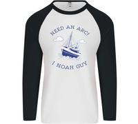 Bisogno Un Arc ? I Noè Guy Divertente Ateismo Uomo L/S Baseball T-Shirt